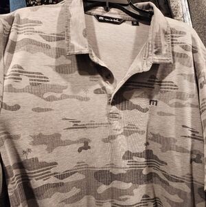Travis Mathew Gray Camouflage Polo Shirt